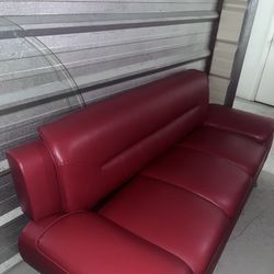 Red Couches + 48 Inch Roku Tv