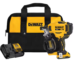 20V MAX Lithium-Ion 15-Degree Electric Cordless Roofing Nailer Kit with Battery Charger and Bag