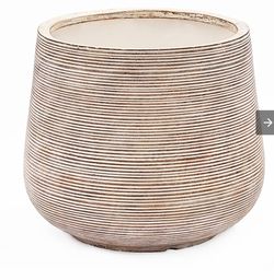 Distressed Tan MgO Tapered Round Planter