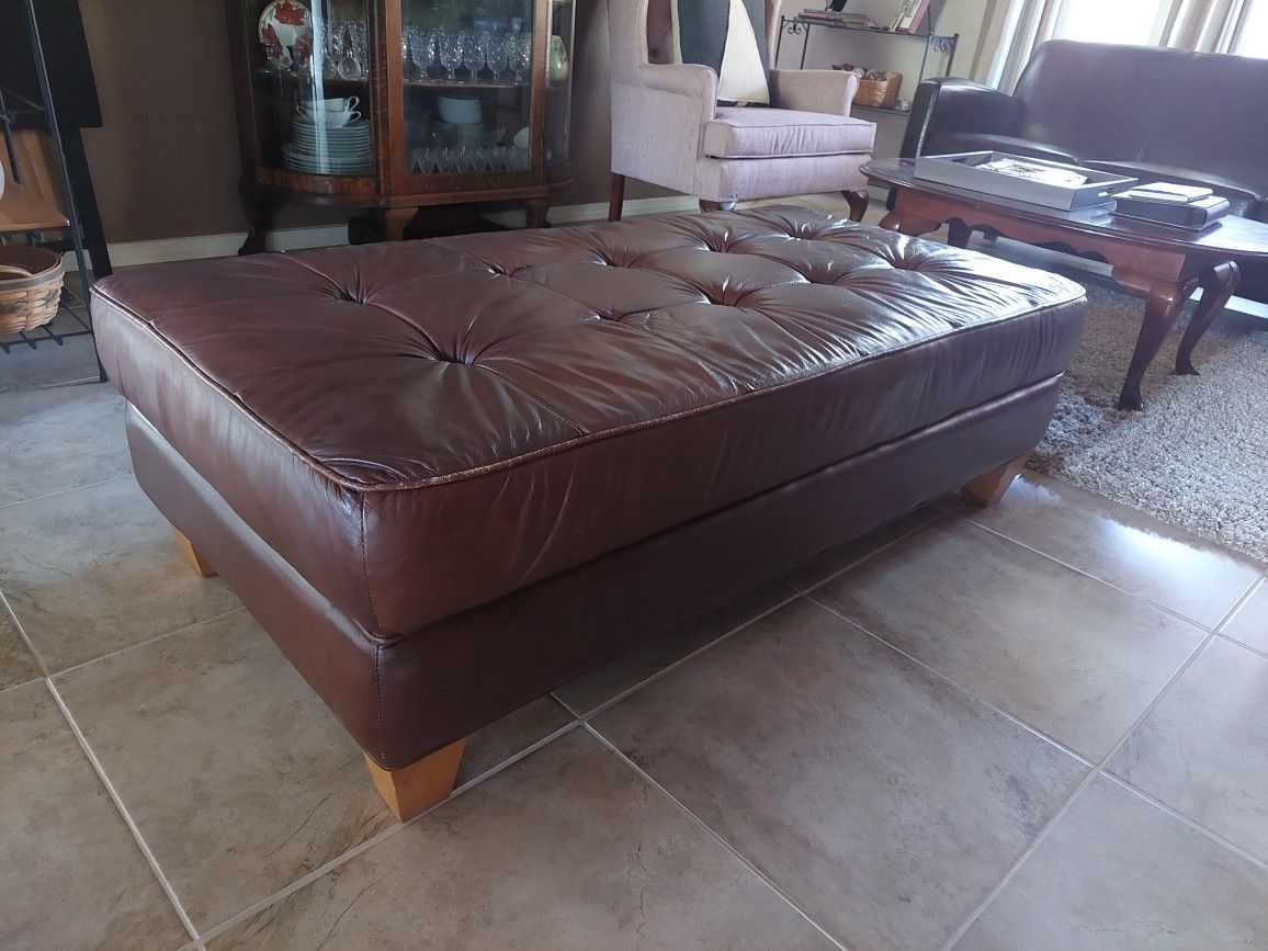 Leather Ottoman