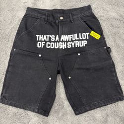 Black Awful Lot Of Cough Syrup Shorts