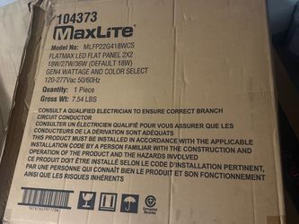 Lot of 6 - MaxLite 2x2 LED Flat Panel Lights (Wattage & Color Selectable) - NEW IN BOX