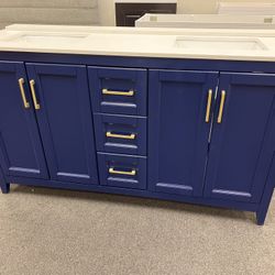 60”Bathroom Vanity In Blue 