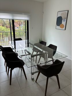 Modern Glass Dining Table Set – 6 Chairs Included