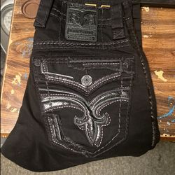Men’s Black Rock Revival Jeans Size 29