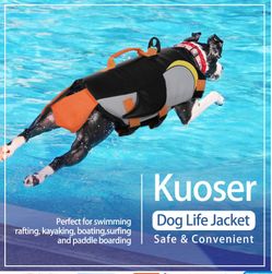 Kuoser Dog Life Jacket Vest Penguin Shape Swimming Best High Visibility Float XL