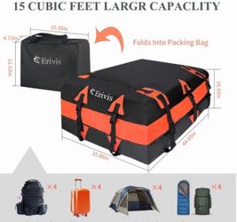 Universal Car Roof Cargo Carrier Bag – 15 Cubic Feet