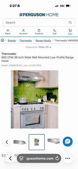Thermador Hood 36” HMWB36WS
