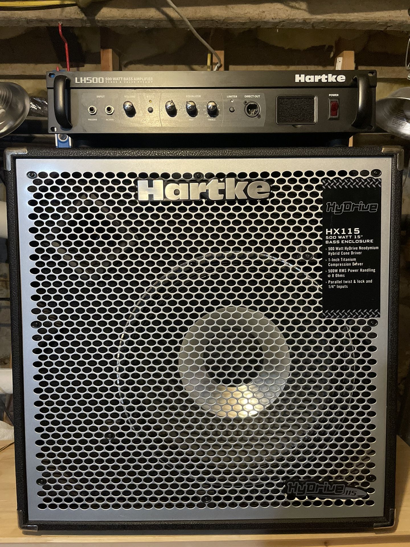 Hartke HX115 HyDrive 500w 1x15" Bass Cab