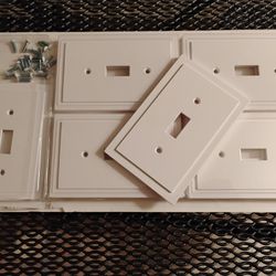 Switch Plate Cover White 10 Pack 4.9" x 3.2" Light Decorative Edge Wall Plate