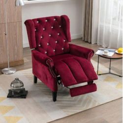 Pushback Recliner Recliner Red Recliner Living Room Furniture Recliner Accent Chair Wingback Chair Chesterfield Tuft Chair New 🆕