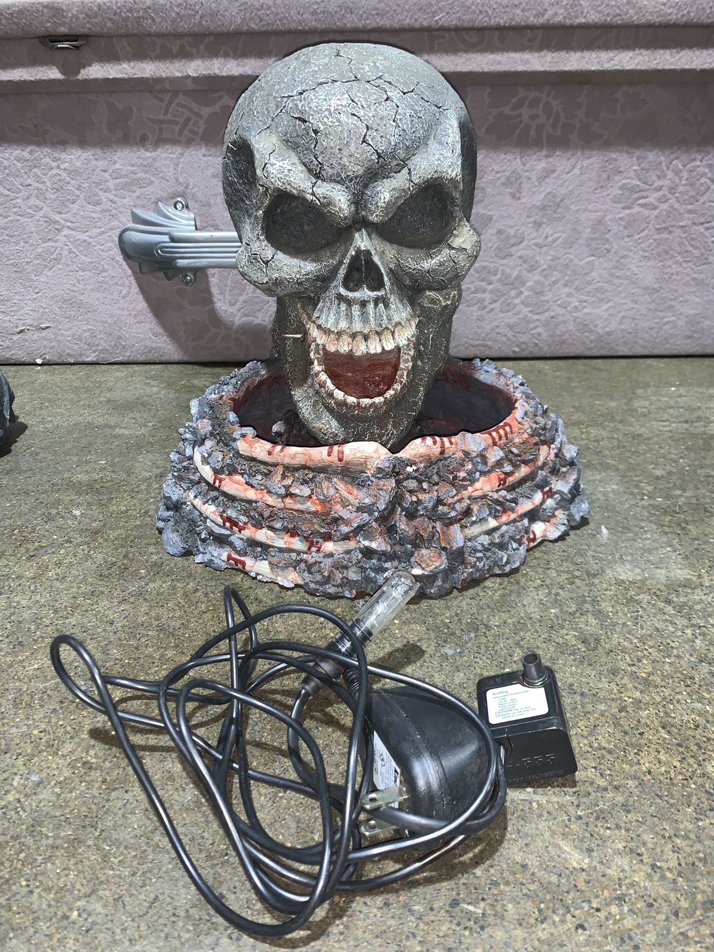 Halloween skeleton centerpiece ceramic fountain