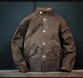 Waxed canvas trucker jacket