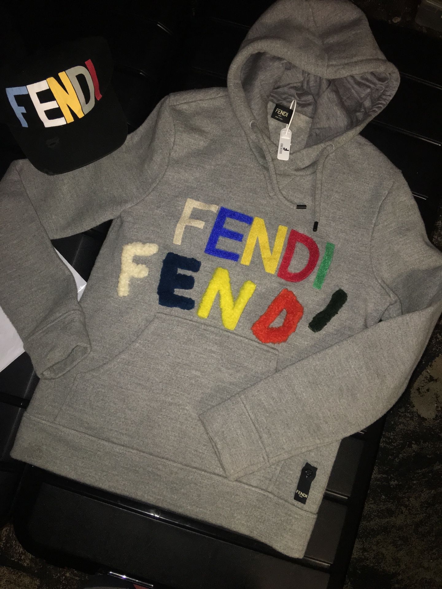 Fendi Shearling Monster Hoodie with Detachable Letters for Sale in