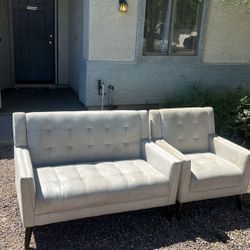  Light Gray Sofa and Armchair Set