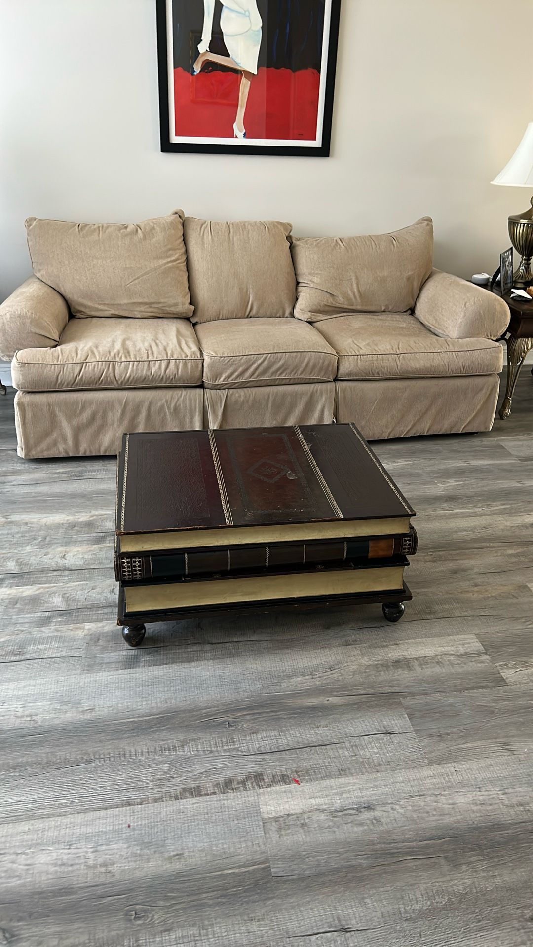 Bernhardt Sofa, Claw Table Desk and Book Table