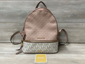 Michael Kors Abbey Medium Signature Backpack Brown PVC Leather (PO1023886)