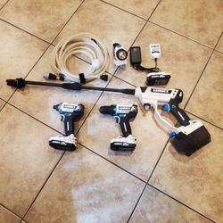 Hart combo set of drill 20v light and pressure washer