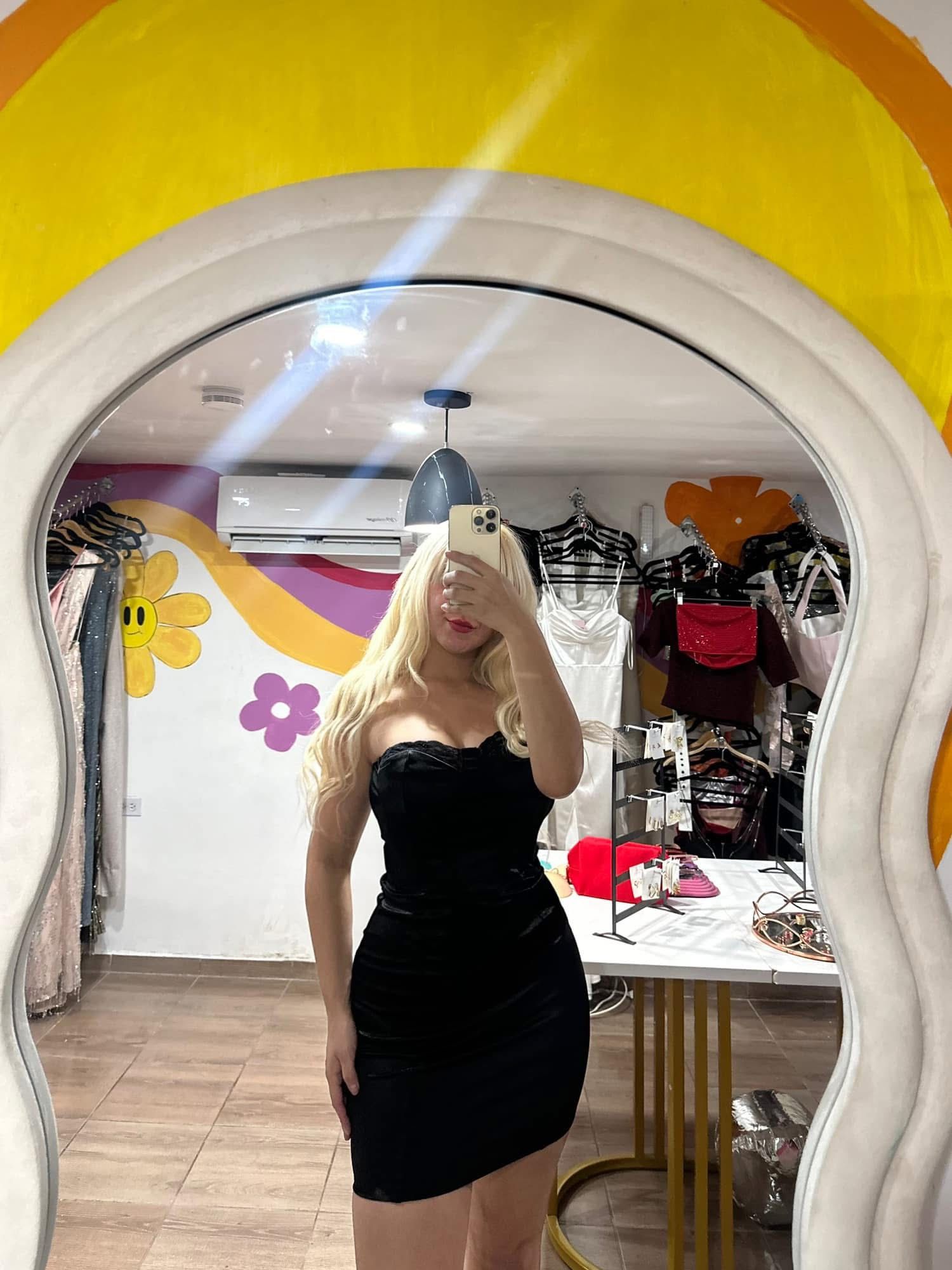 Strapless Satin Mini Dress 