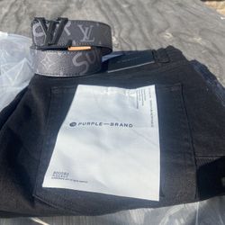 Purple Jeans / Lv Supreme Belt