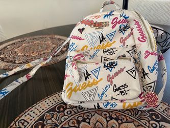 Guess White Graffiti Print Mini Bag