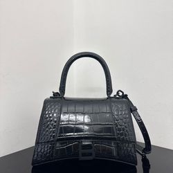 Balenciaga Black Hourglass Bag Hot 