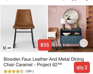 Chair faux leather caramel