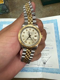Rolex 36mm thunderbird quickset 3035 caliber two tone 36mm box papers but sale trade