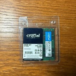 Crucial 32GB DDR4 3200MHz Laptop RAM SODIMM -

Single Stick