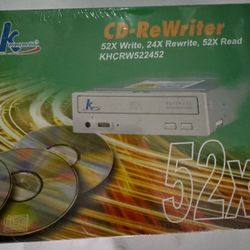 K HYPERMEDIA CD 52XWRITE, 24XREWRITE, 52XREAD # KHCRW522452 -NEW in FACTORY SEALED BOX