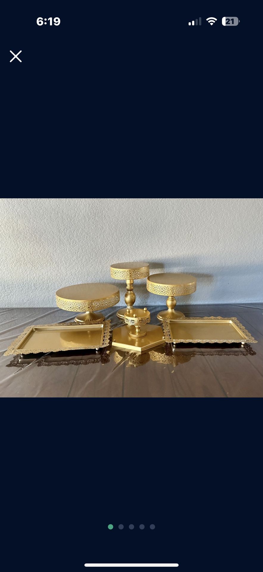 Gold Dessert Display Stand Set