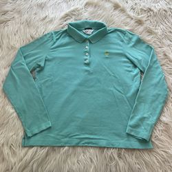 Lilly Pulitzer Golf Polo Shirt 1/2 Button Preppy Blue Shrunken Womens Size M
