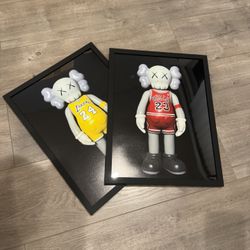 Kaws Lakers Kobe Jersey Chicago Bullls Jordan Jersey Custom Prints With Frame Bundle 