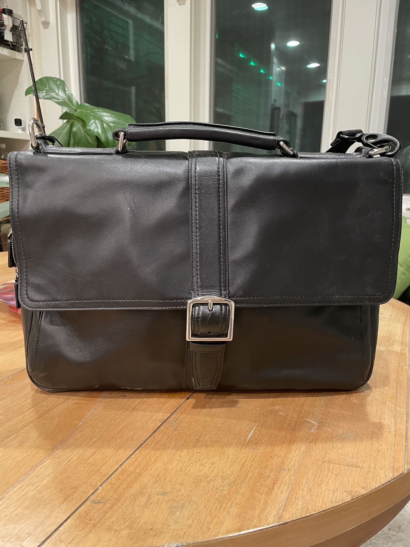 Coach Leather Messenger Black Bag