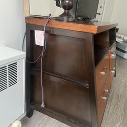 Brown Wood TV Stand Entertainment Center