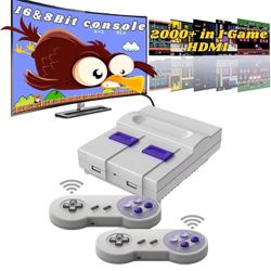 Super Retro Game Console,HDMI Video Game System with Built in 4000+ Old School Classic Games and Dual Game Wireless Controllers,Support 4GB TF Card