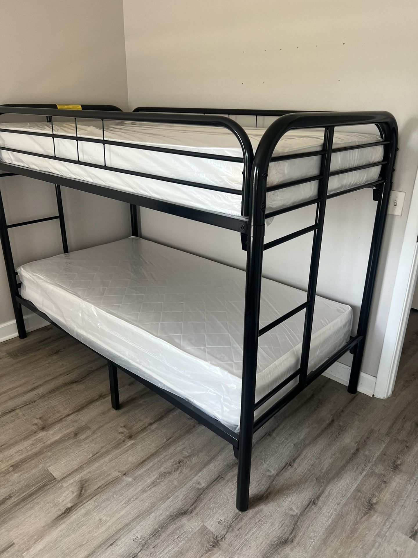 Twin over Twin bunk beds frame and free delivery in box with the mattress and