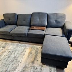 L-Shaped Sectional Couch W/ Storage- Great deal Pickup Only! New! 