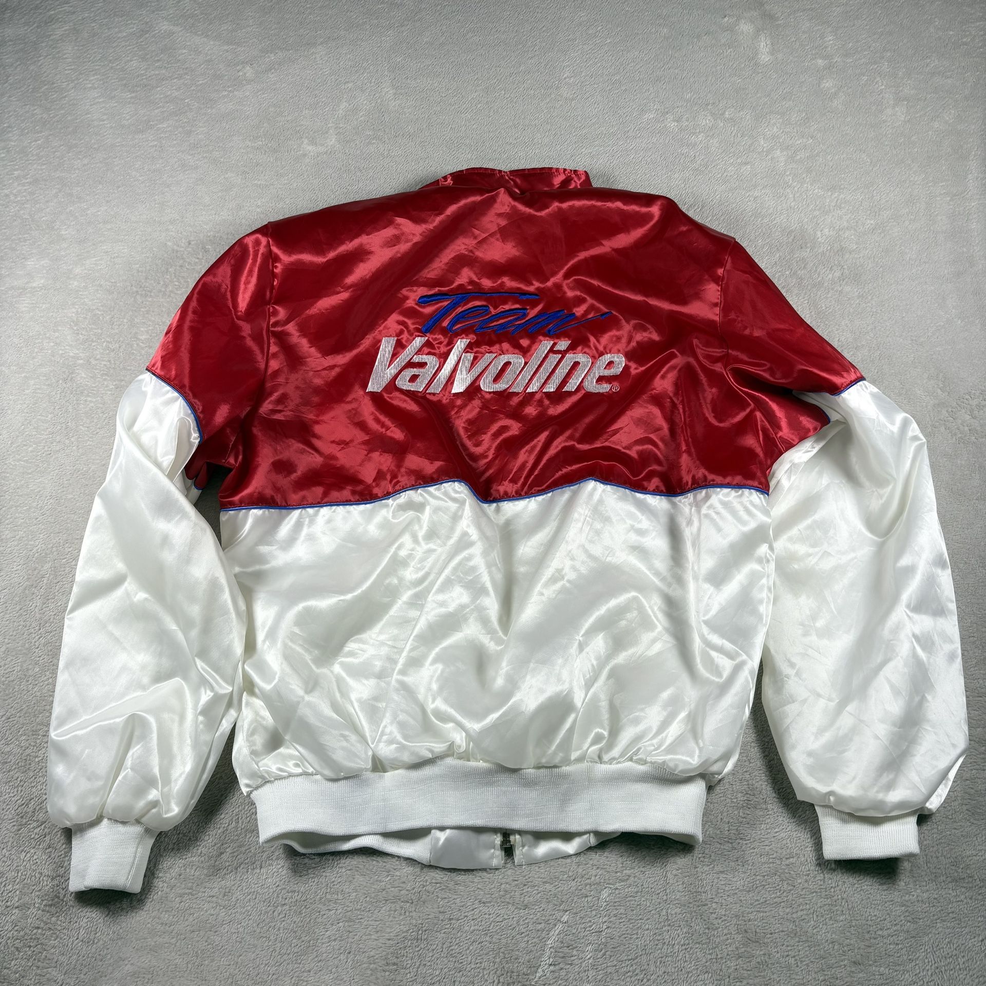 Vintage Team Valvoline Racing  Men’s Size Large Nylon Jacket Red White 90s #1325