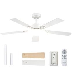 addlon 52 Inch Ceiling Fans with Lights and Remote Control, Wall Switch
Reversible DC motor, 6-speed, Timer, 3CCT Dimmable, Quiet, White Ceiling Fan f