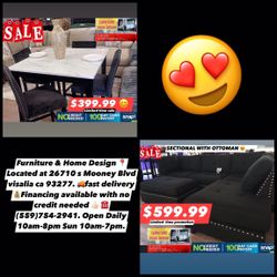 3pcs Sectional Set $599.99  / Dining Set $399.99 SALE