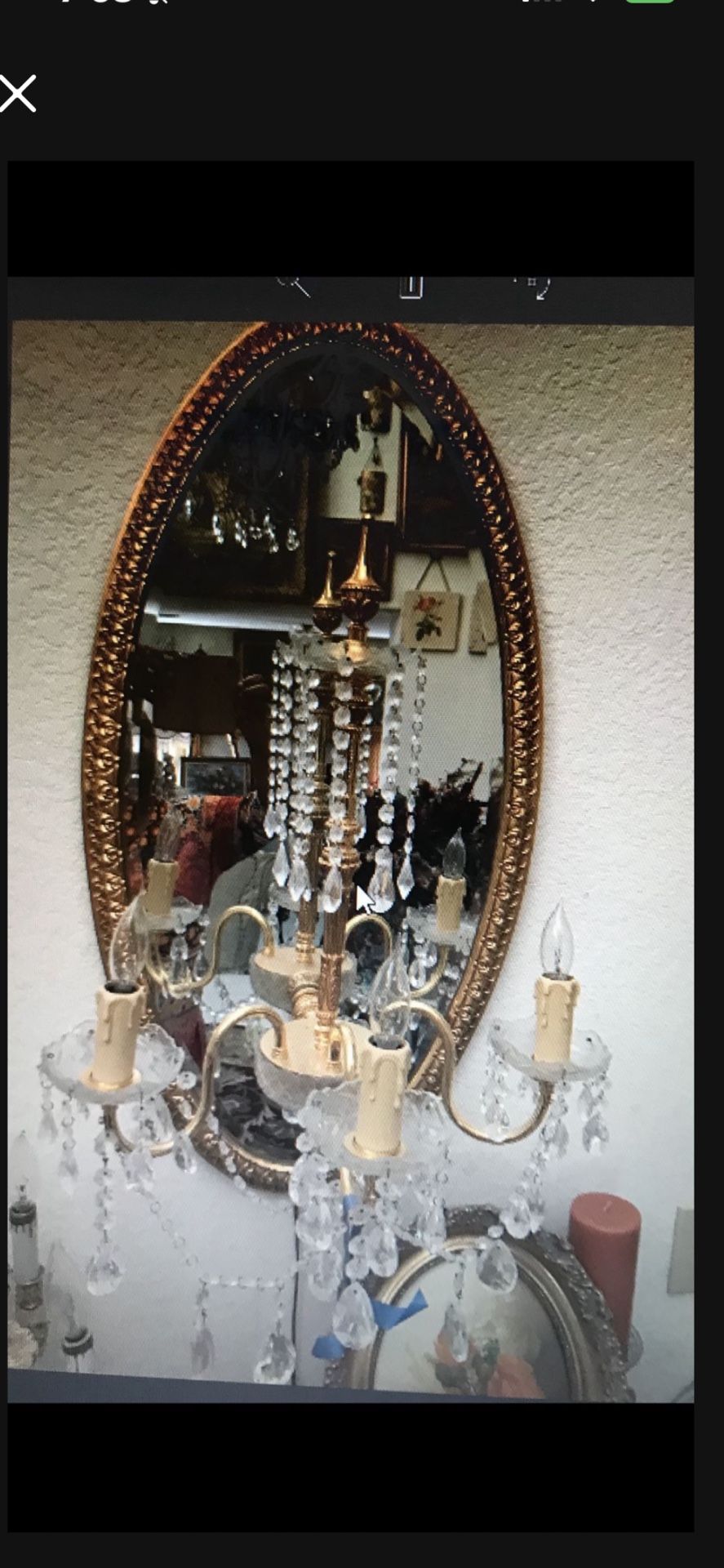 Vintage Mirror With Candle Holder 