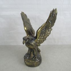 American Bald Eagle Brass Plated Cast Metal Statue 11 3/4" Tall
