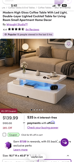 Coffee table & bar
