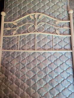 Charming White Metal Twin Bed Headboard