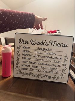 Weekly dinner menu