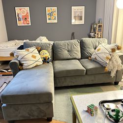Grey suede Sectional 
