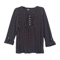 Kim Rogers Petite XXL Black White Polka Dot Top