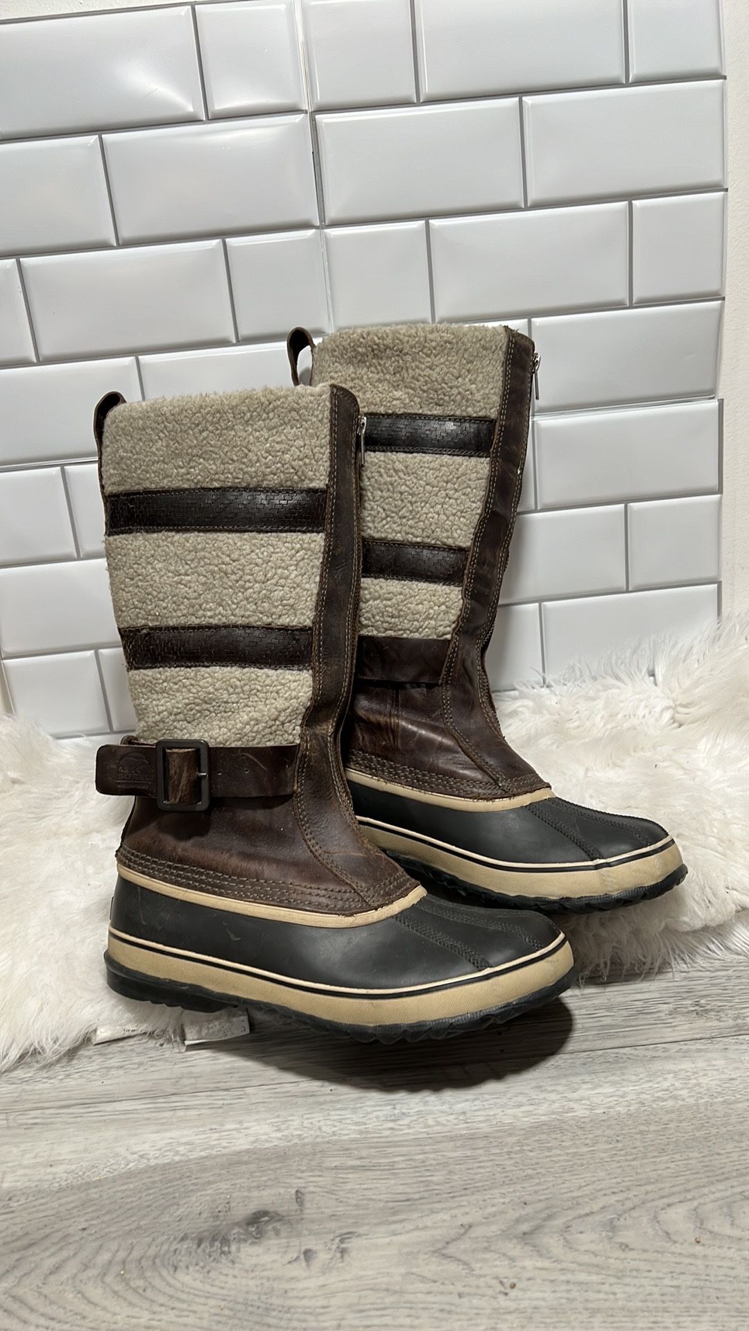 SOREL Helen of Tundra Snow Winter Shearling Sherpa Waterproof Women Boots 10