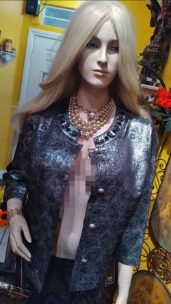 Lark Lane Metallic Jaquard Jacket Blazer